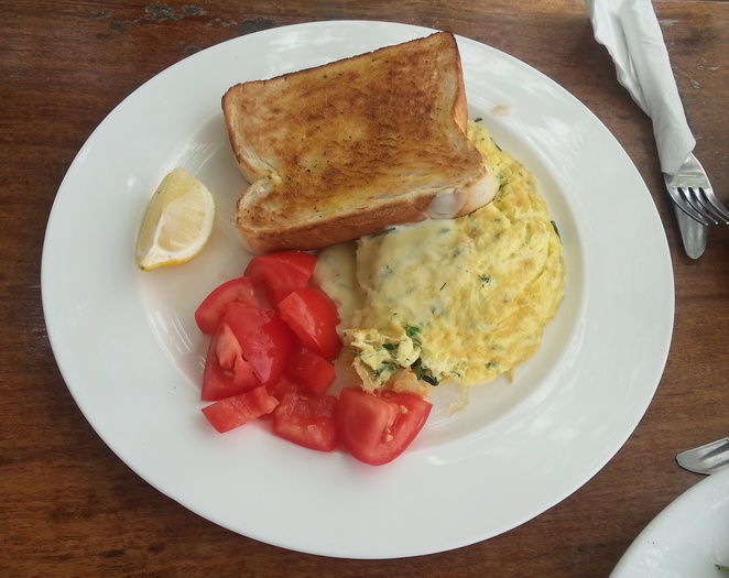 Cafe La Mer's sand crab omelette